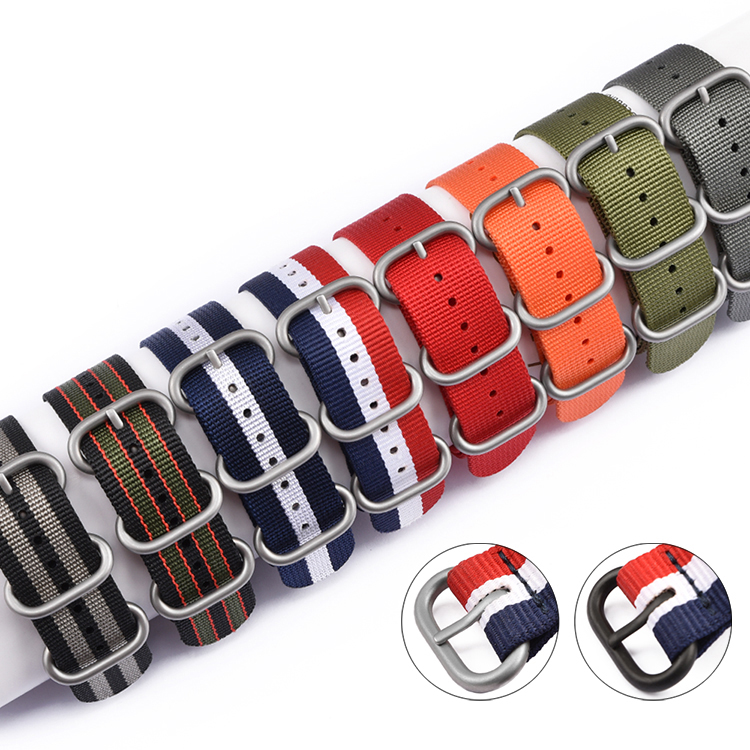 Nato Strap Nylon - สายนาฬิกาผ้าแคนวาสแบบถักไนลอน ขนาด 20 มม. 22 มม.