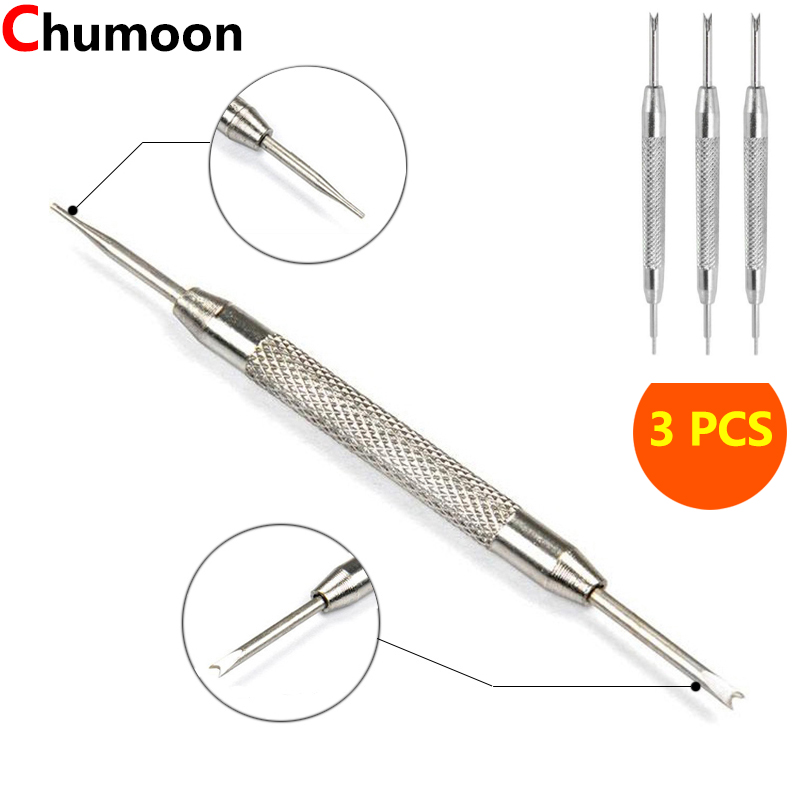 Spring Bar Tool - 3pcs โลหะนาฬิกาซ่อมเครื่องมือสร้อยข้อมือสแตนเลส Watchband เปิดสายเปลี่ยนสปริงบาร์เชื่อมต่อ PIN Remover