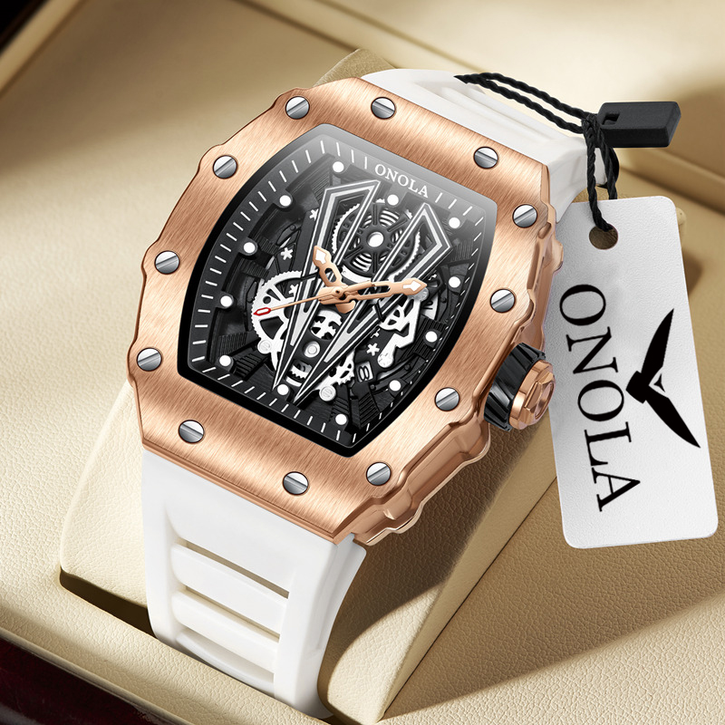 Smartwatch Watches For Men Brands - ONOLA 3826 แบรนด์กีฬาหรูหรา Tonneau นาฬิกาผู้ชายนาฬิกาข้อมือกลางแจ้งนาฬิกากันน้ํา Casual