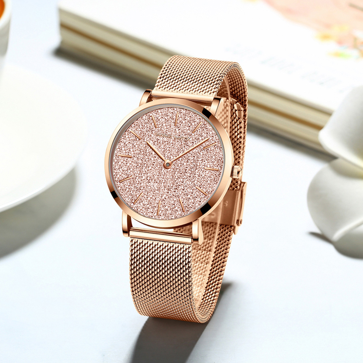 Mesh Stainless Strap - Hannah Martin ผู้หญิงหรูหรานาฬิกาญี่ปุ่น Original QUARTZ Movement