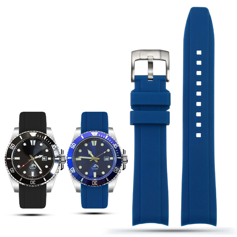 Nato Strap Nylon - 20 มม.22 มม.ปลายโค้งยางสำหรับคาสิโอ ซอร์ดฟิช ดูโร่ MDV106-1A
