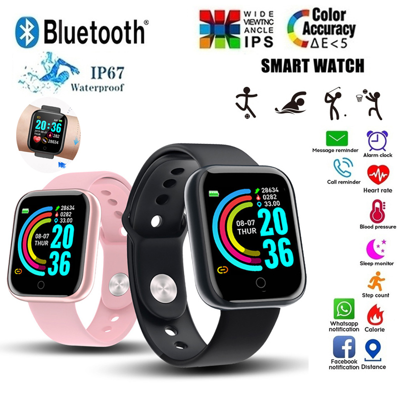 Smartwatch Sports Watches For Women - นาฬิกาอัจฉริยะมัลติฟังก์ชั่นผู้ชายผู้หญิงเชื่อมต่อบลูทูธโทรศัพท์เพลงฟิตเนสสร้อยข้อมือกีฬาเครื่องวัดการนอนหลับ Y68 สมาร์ทวอทช์