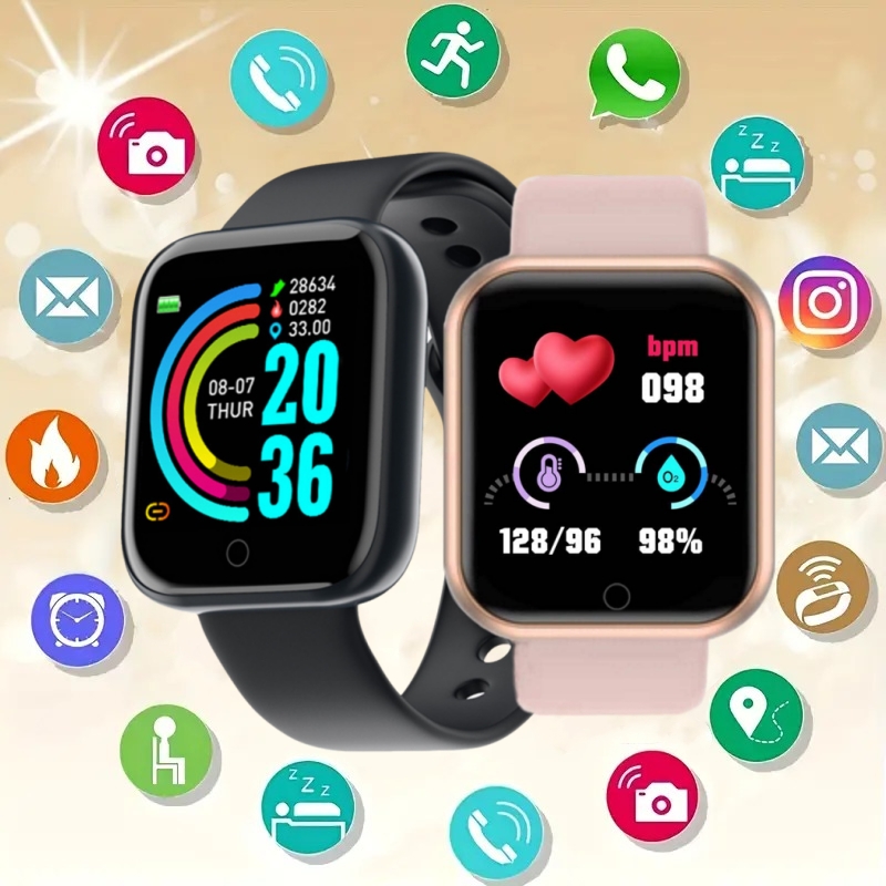 Smartwatch Watches Price - นาฬิกาสมาร์ทวอทช์สายรัดข้อมือฟิตเนสสมาร์ทวอท์ชสำหรับผู้ชาย, นาฬิกาเตือนความจำควบคุมเพลงได้ Y68 D20