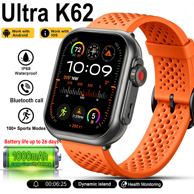 Smartwatch Sports Watches For Women - นาฬิกาอัจฉริยะรุ่นใหม่ Watch Ultra K62 สำหรับผู้ชายและผู้หญิง แบตเตอรี่