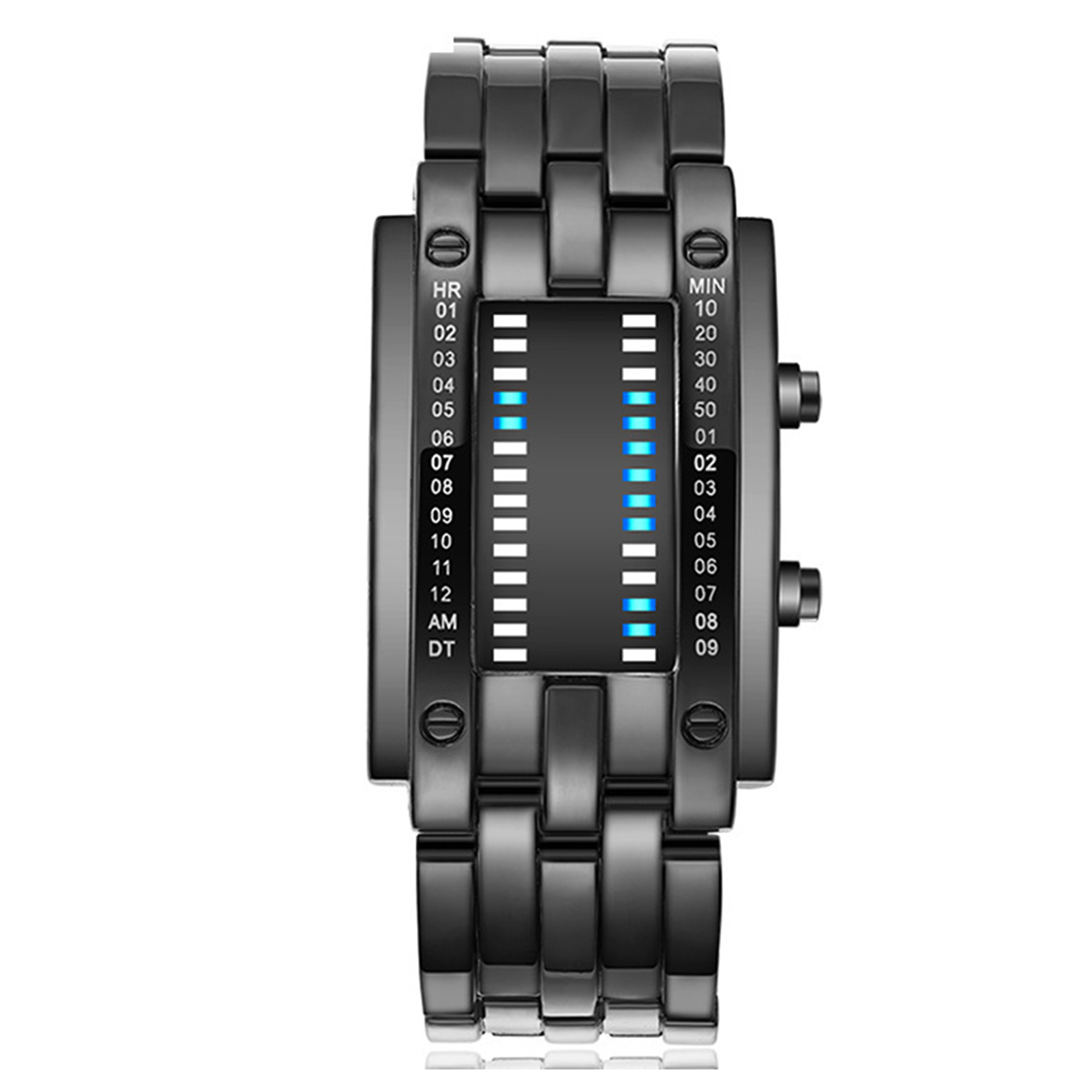 Smartwatch Premium Watches For Men - นาฬิกาอิเล็กทรอนิกส์ดิจิตอล LED สีน้ำเงินแบบไบนารีระดับพรีเมียม กันน้ำ สำหรับผู้ชายและผู้หญิง ดีไซน์คลาสสิก