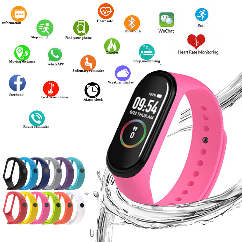 Smartwatch Watches For Women Brands - M4นาฬิกาสมาร์ทกีฬาสายรัดข้อมือสำหรับผู้หญิง LED Screen Fitness Tracker บลูทูธกันน้ำนาฬิกาแบรนด์กีฬานาฬิกา