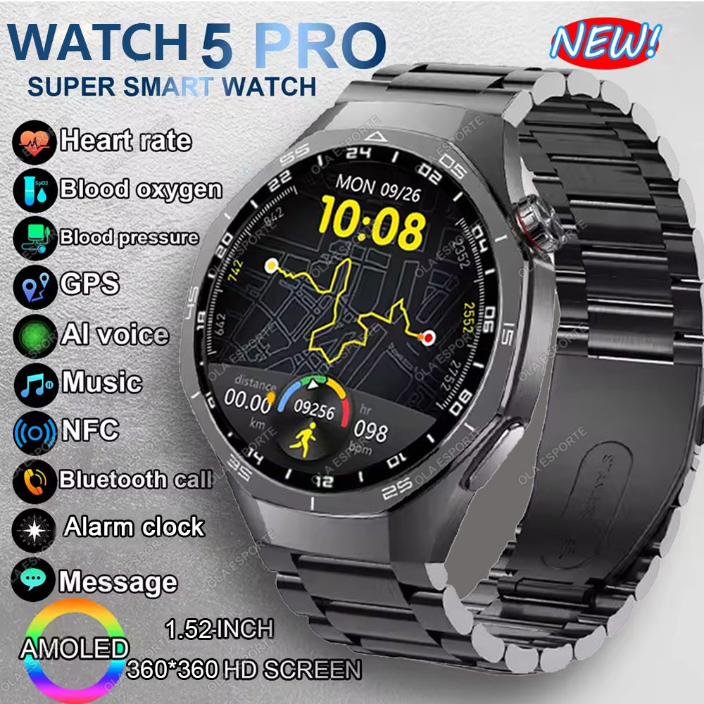 Smartwatch Sports Watches For Women - นาฬิกาอัจฉริยะรุ่นใหม่ Watch 5 Pro หน้าจอ AMOLED