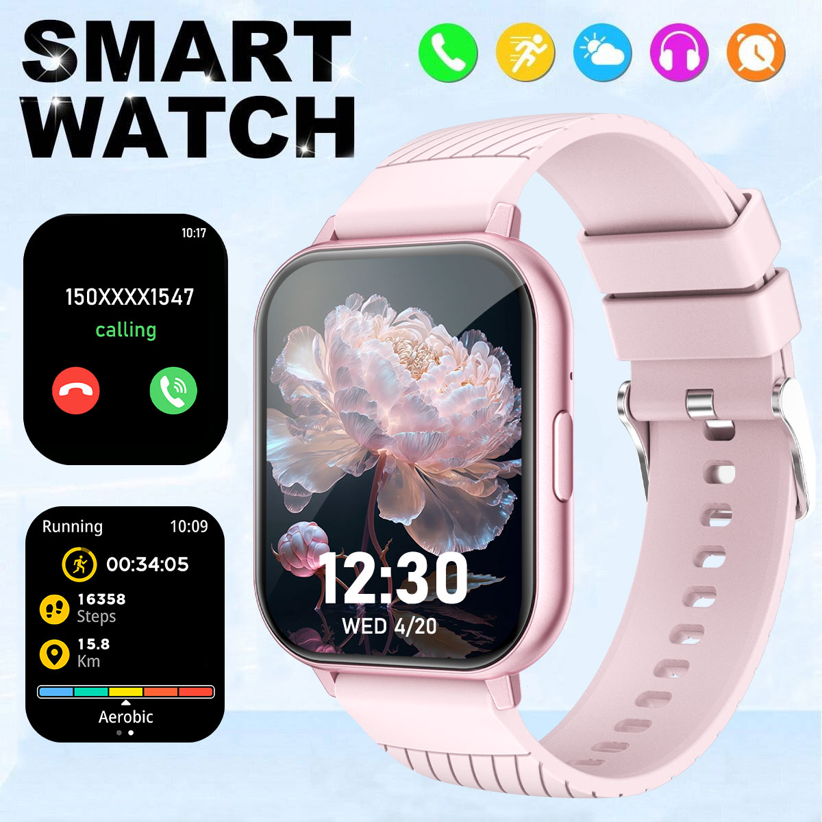 Smartwatch Watches Wallpaper - นาฬิกาอัจฉริยะมัลติฟังก์ชั่น หน้าจอ HD 1.83 นิ้ว -