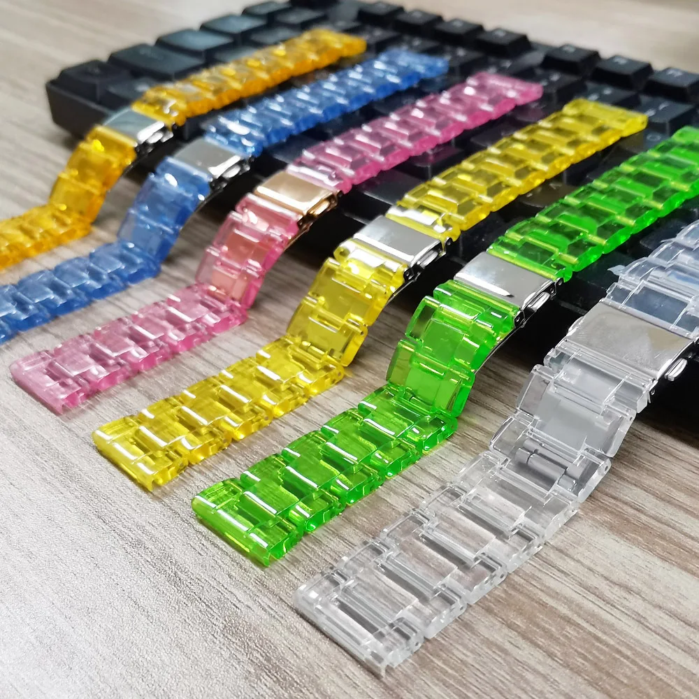 Smartwatch Samsung Watches For Women - สายนาฬิกาโปร่งใสสำหรับ Samsung Galaxy WATCH 6/5/Pro/4/CLASSIC/Active 2สร้อยข้อมือ