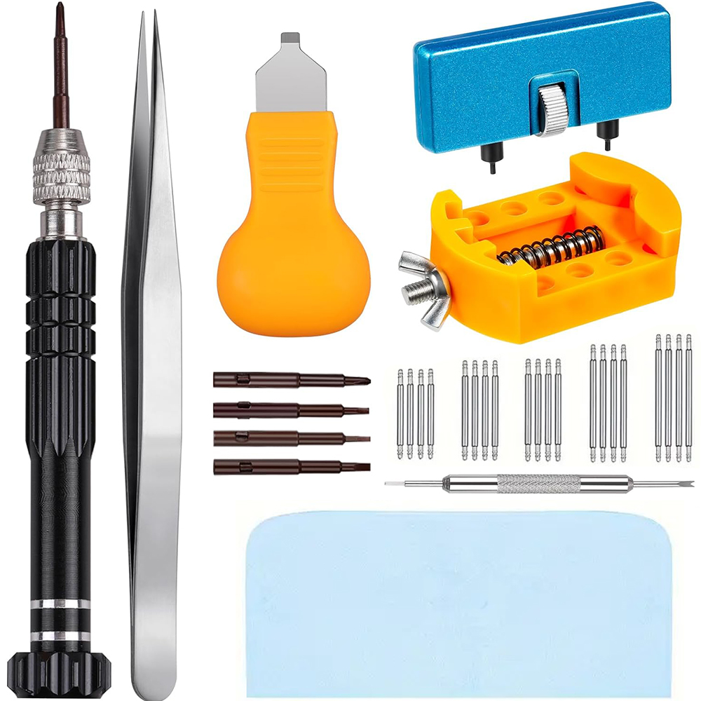 Spring Bar Tool - ชุดเปลี่ยนแบตเตอรี่นาฬิกา32ชิ้นกล่องไขควงที่เปิดแหวนเปลี่ยนที่ยึดสปริงบาร์เครื่องมือแหนบ