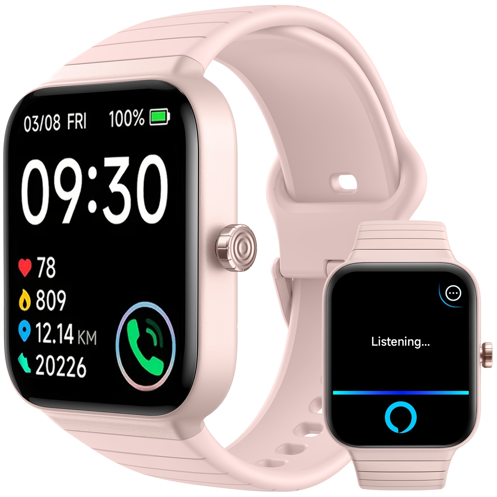 Smartwatch Premium Watches For Men - นาฬิกาอัจฉริยะอัลตร้า,อุปกรณ์สวมใส่อัจฉริยะที่ทันสมัยระดับพรีเมียม, การแจ้งเตือนการโทรและการส่งข้อความแบบไร้สาย, โหมดกีฬามากกว่า 105 โหมดและการติดตามสุขภาพ, หน้าจอสัมผัสเต็มรูปแบบขนาด