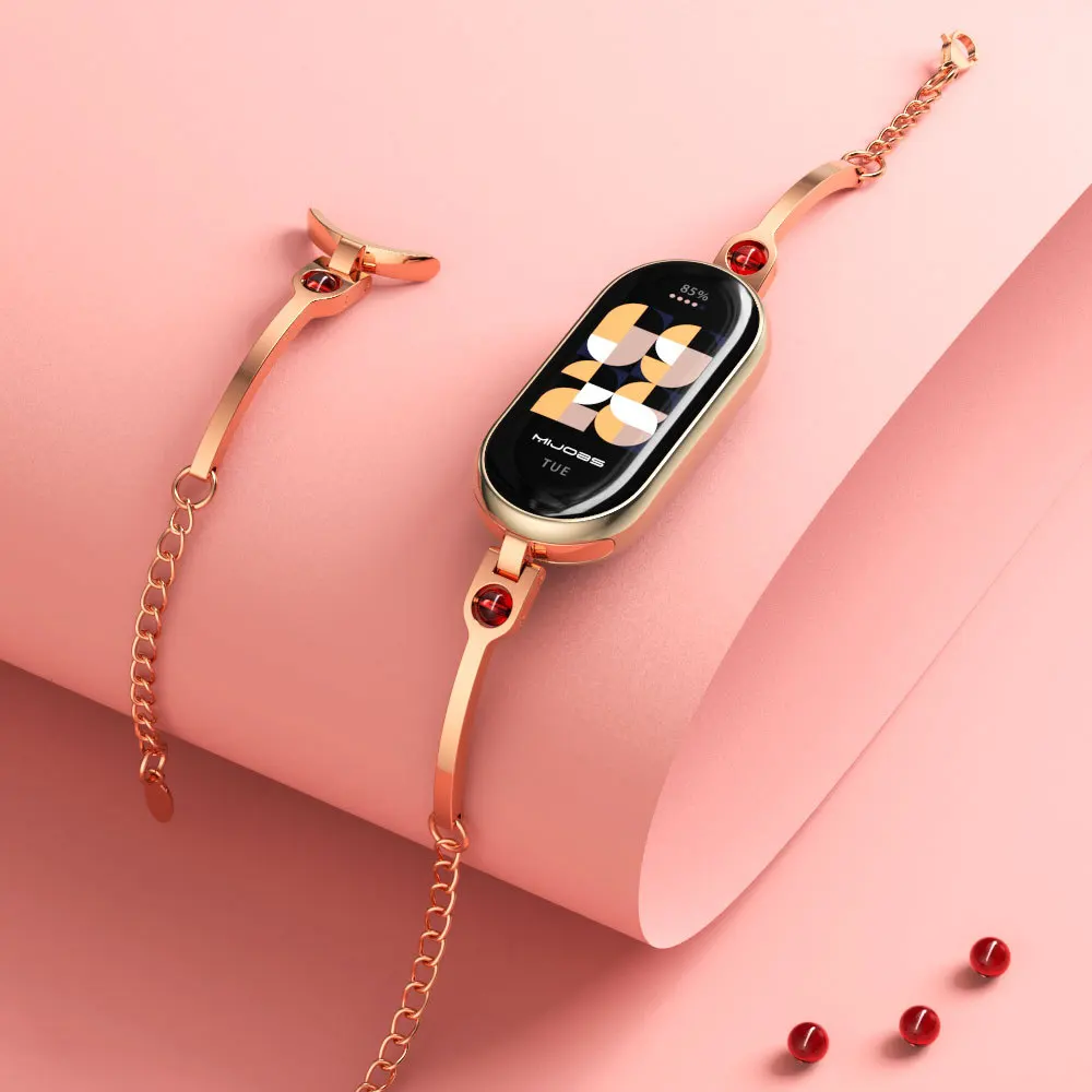 Smartwatch Watches Price - สายรัดสํารองสแตนเลสสําหรับ Xiaomi Mi Band 8, สายรัดข้อมือสําหรับผู้หญิง,