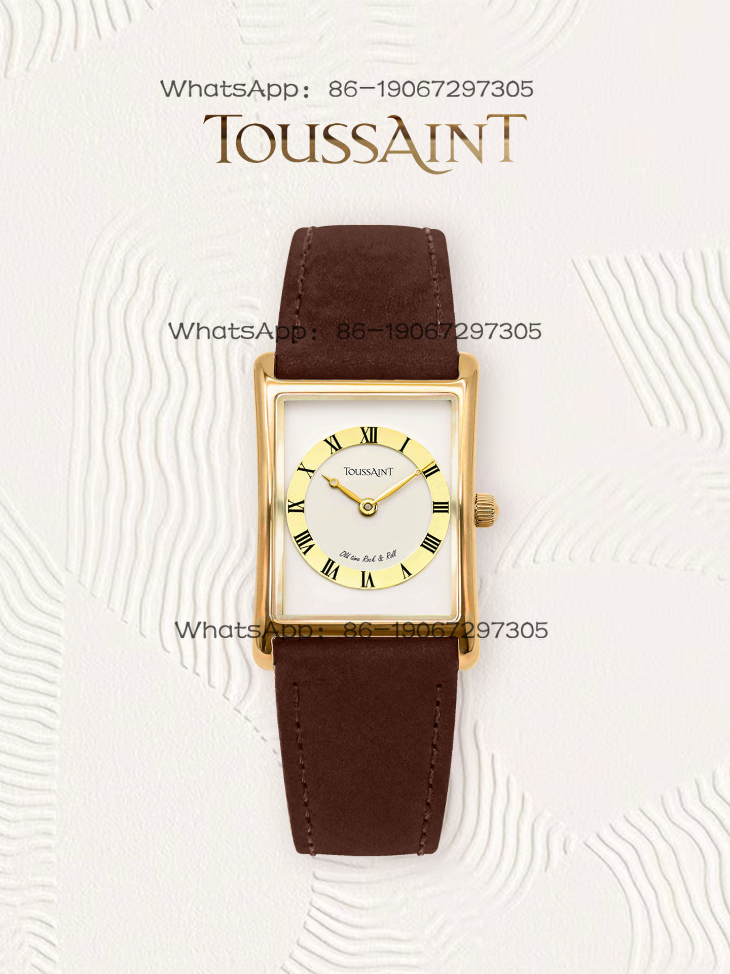 Ladies Fashion Watch - นาฬิกาผู้หญิงสีขาวสไตล์เรโทรรุ่นใหม่ทูซองต์ สมอล เวสต์ ซีรีส์ สายสีน้ำตาลเรียบง่ายและใช้งานได้หลากหลาย