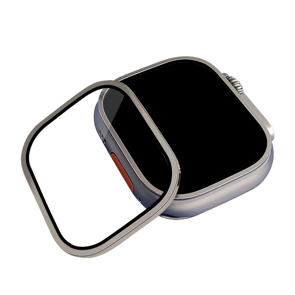 Smartwatch Apple Watches For Men - ฟิล์มกระจกนิรภัยสำหรับแอปเปิ้ลวอตช์อัลตร้า 49 มม.กรอบโลหะผสมไทเทเนียมป้องกันรอยขีดข่วนฟิล์มซีรีส์อัลตร้า 2 อุปกรณ์ป้องกันหน้าจอ