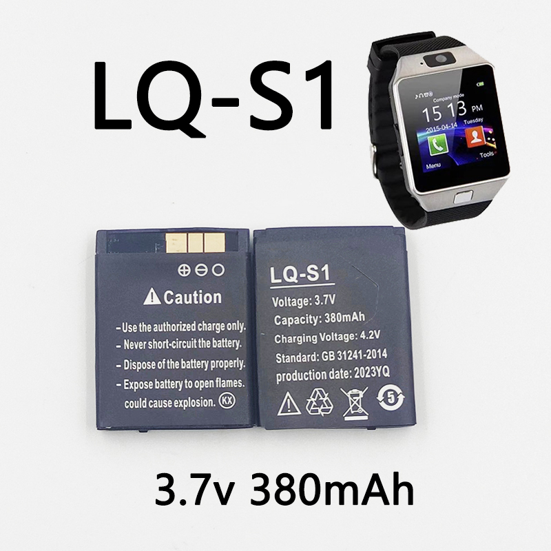 Watch V8 - LQ-S1 3.7V 380mAh แบตเตอรี่นาฬิกาสมาร์ท DZ09 แบตเตอรี่สําหรับ