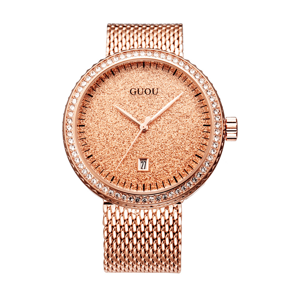 GUOU นาฬิกาควอตซ์สำหรับผู้หญิง - Mesh Stainless Strap บทวิจารณ์และราคา