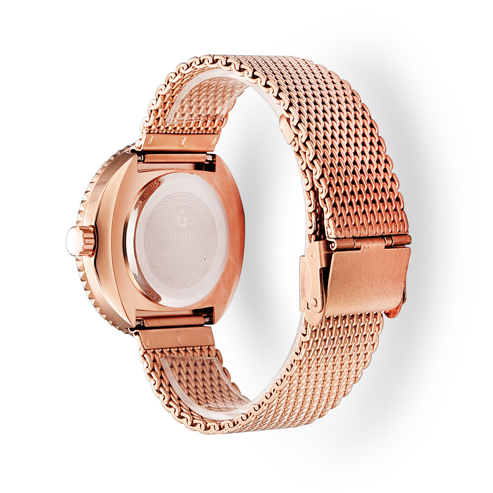 GUOU นาฬิกาควอตซ์สำหรับผู้หญิง - Mesh Stainless Strap บทวิจารณ์และราคา