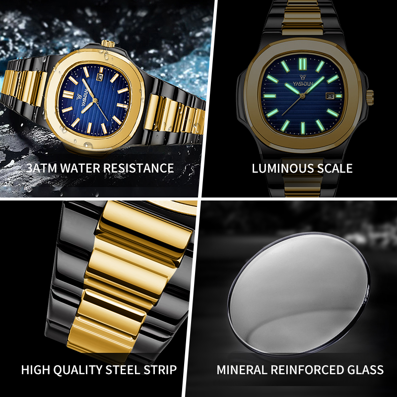 นาฬิกาควอตซ์แฟชั่นทรงสี่เหลี่ย - Smartwatch Square Watches For Men บทวิจารณ์และราคา
