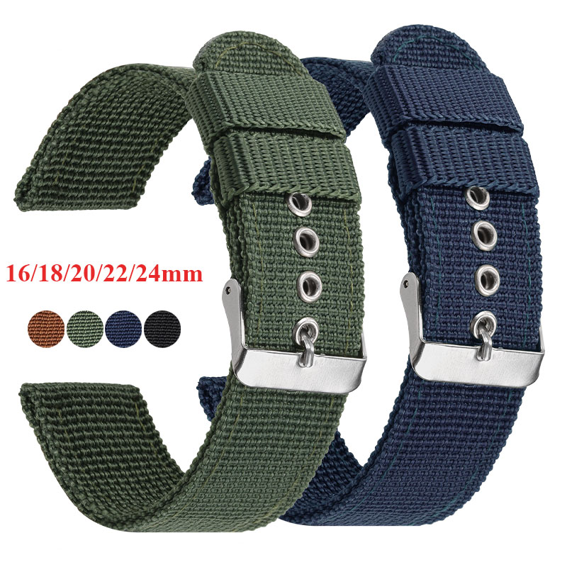 สายนาฬิกาไนลอนสีน้ําตาลสีเขียว - Nato Strap Nylon บทวิจารณ์และราคา