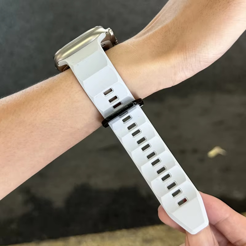 สายนาฬิกาซิลิโคนแบบหยัก ทนทาน  - Smartwatch Apple Watches For Men บทวิจารณ์และราคา