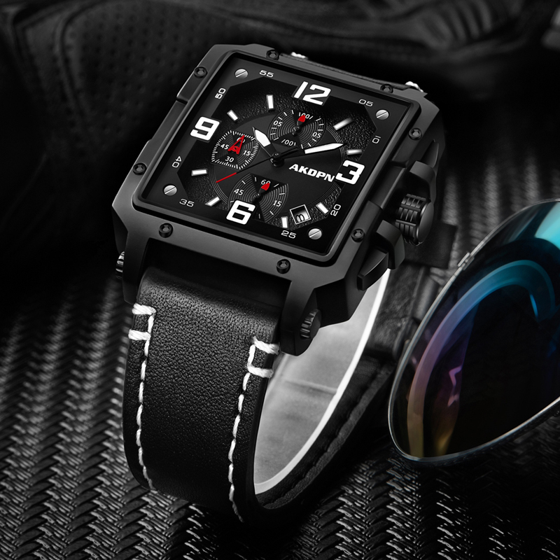 นาฬิกาข้อมือผู้ชาย ดีไซน์ดั้งเ - Smartwatch Square Watches For Men บทวิจารณ์และราคา