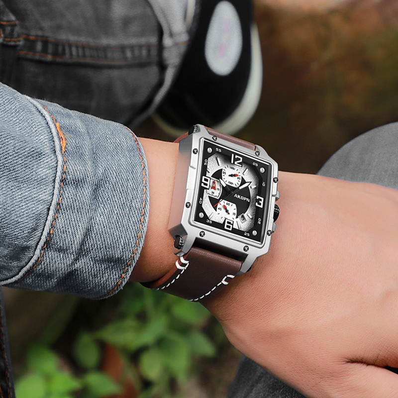 นาฬิกาข้อมือผู้ชาย ดีไซน์ดั้งเ - Smartwatch Square Watches For Men บทวิจารณ์และราคา