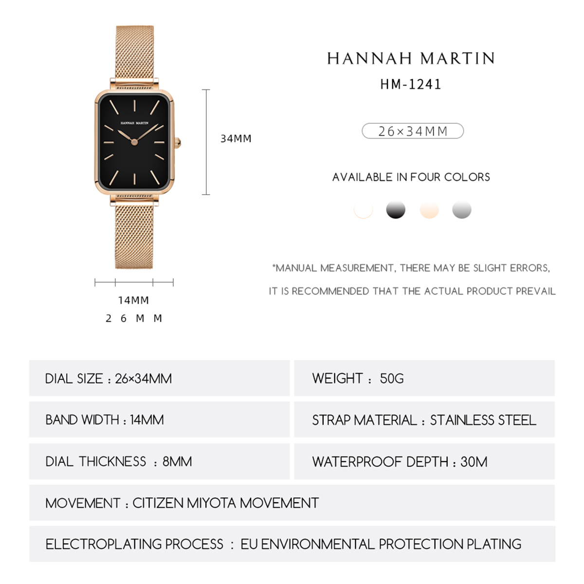 สี่เหลี่ยมผืนผ้า Ultrathin Nor - Mesh Stainless Strap บทวิจารณ์และราคา