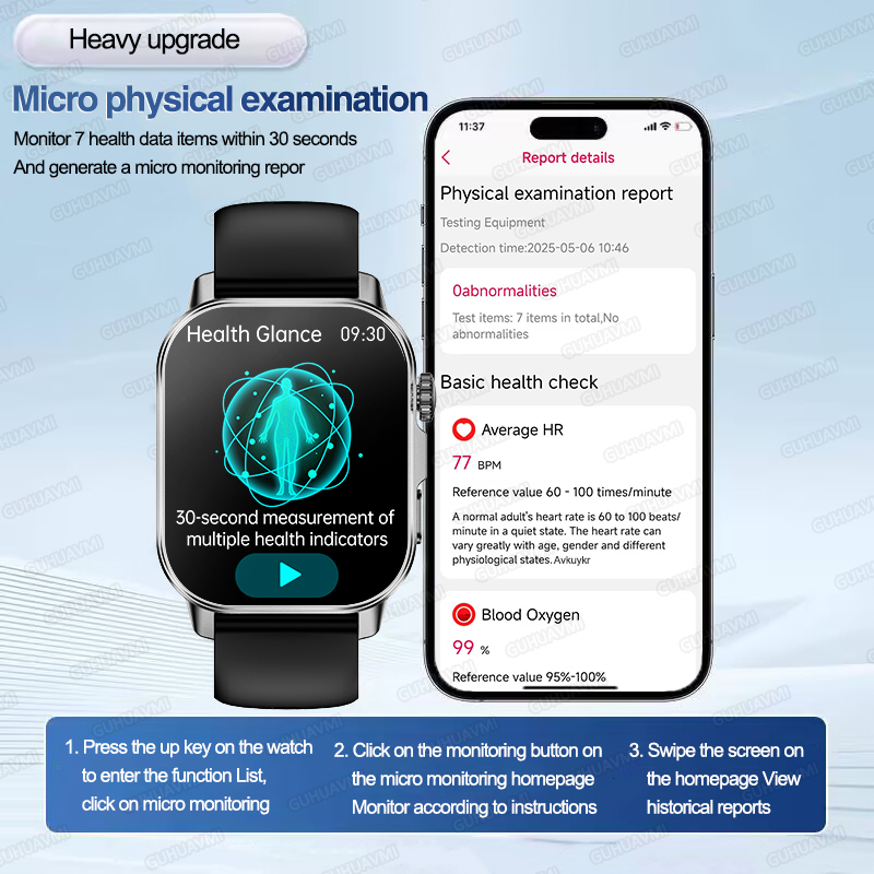 นาฬิกาสมาร์ทวอทช์วิเคราะห์อารม - Smartwatch Square Watches For Men บทวิจารณ์และราคา