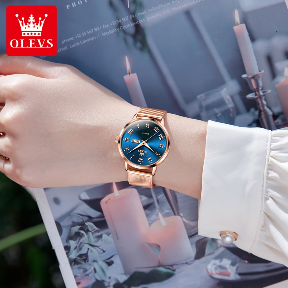นาฬิกาข้อมือควอตซ์ OLEVS 2920  - Mesh Stainless Strap บทวิจารณ์และราคา