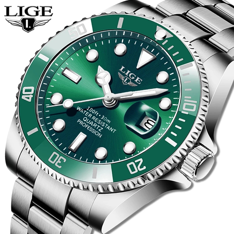 LIGE Luxury แฟชั่น Diver นาฬิก - Smartwatch Watches For Men Brands บทวิจารณ์และราคา