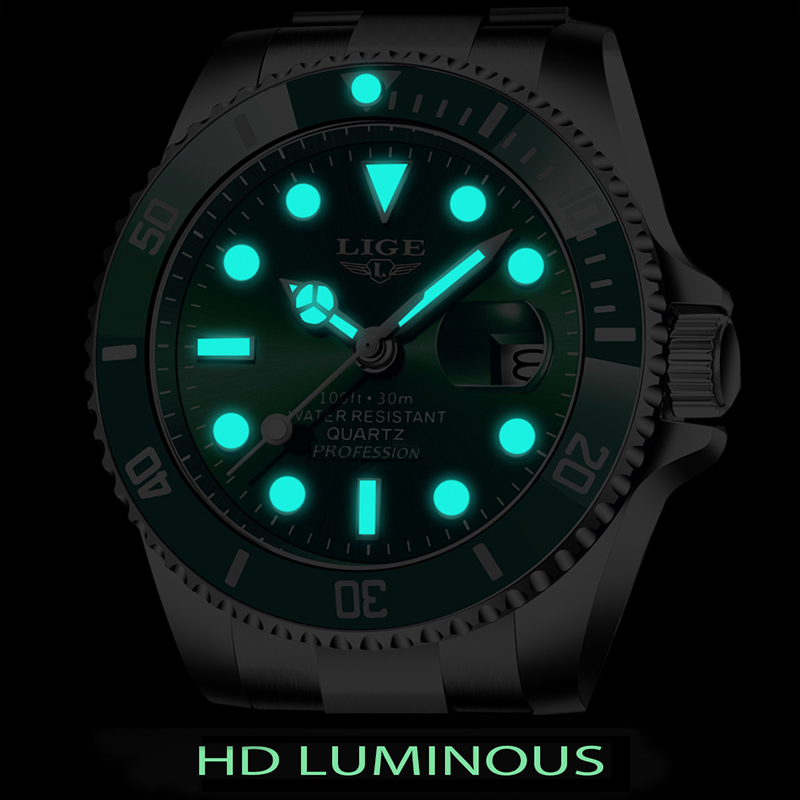 LIGE Luxury แฟชั่น Diver นาฬิก - Smartwatch Watches For Men Brands บทวิจารณ์และราคา