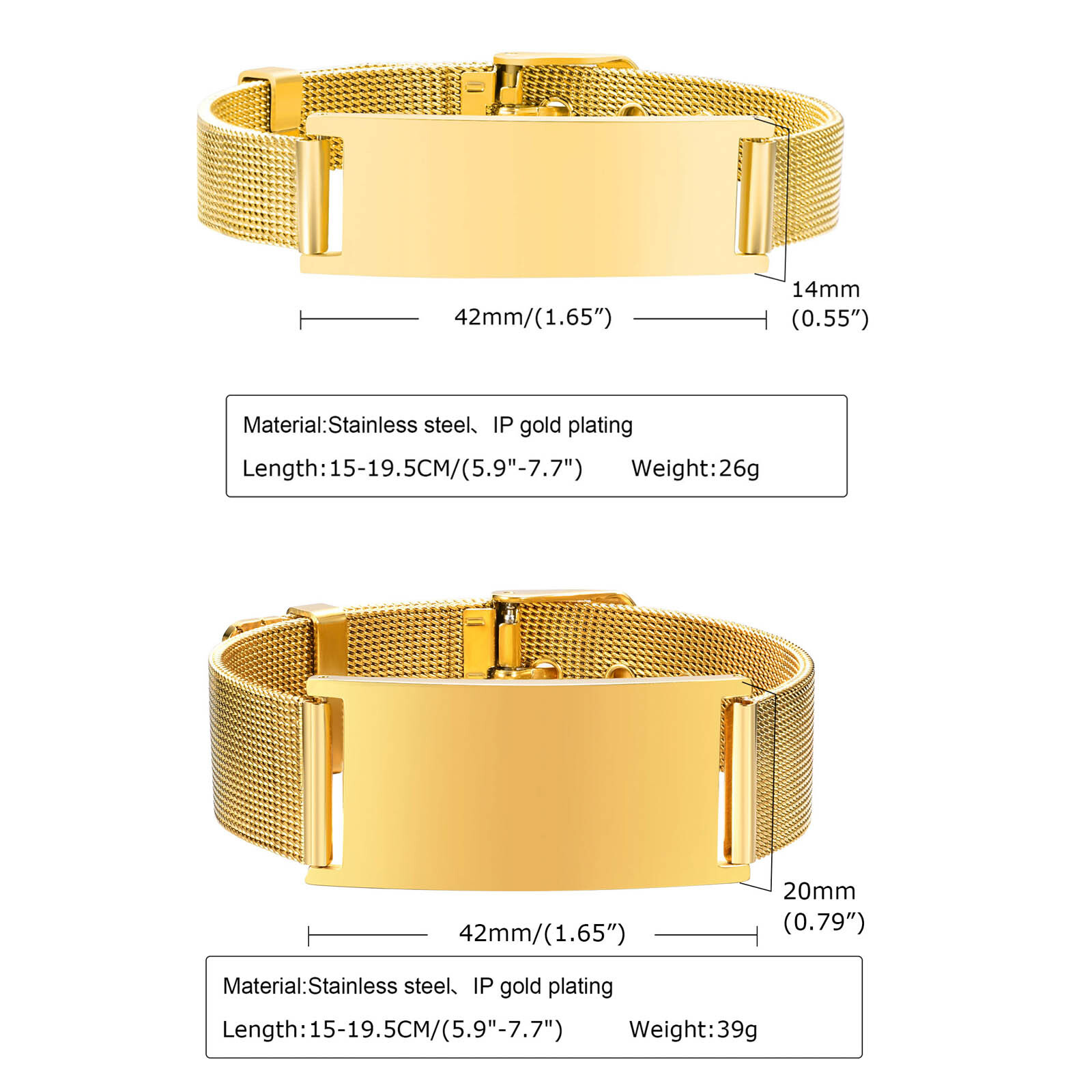 สร้อยข้อมือ ID ส่วนบุคคลสำหรับ - Mesh Stainless Strap บทวิจารณ์และราคา