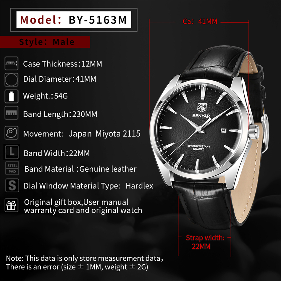 นาฬิกาข้อมือแบรนด์หรู Benyar 5 - Smartwatch Watches For Men Brands บทวิจารณ์และราคา