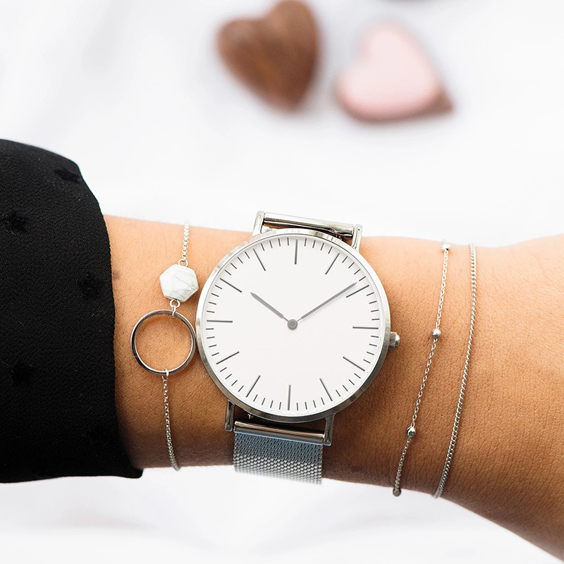 แบรนด์หรูนาฬิกาผู้หญิงแฟชั่นสแ - Mesh Stainless Strap บทวิจารณ์และราคา