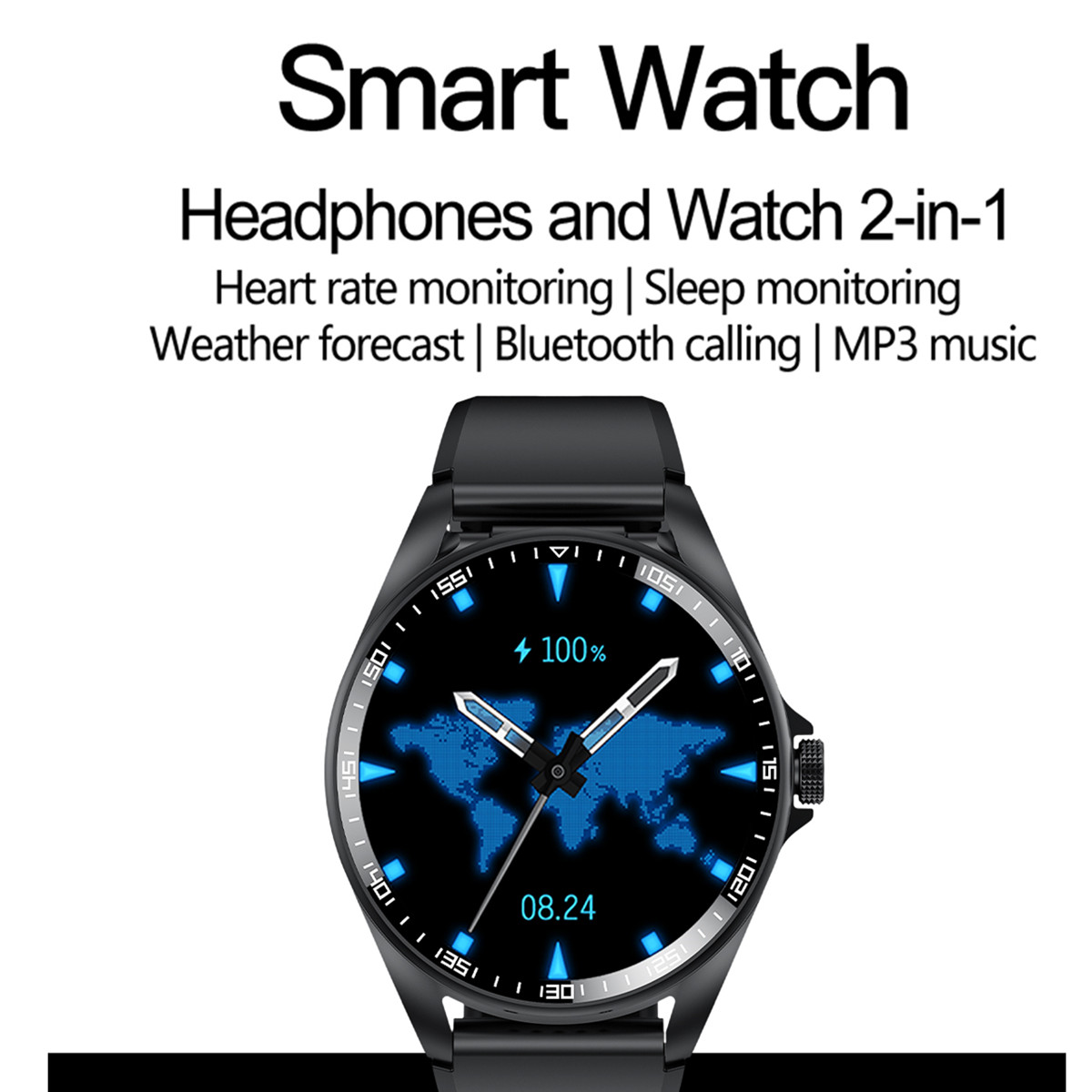 สมาร์ทวอท์ช 2 ใน 1 พร้อมหูฟัง  - Smartwatch Watches Wallpaper บทวิจารณ์และราคา
