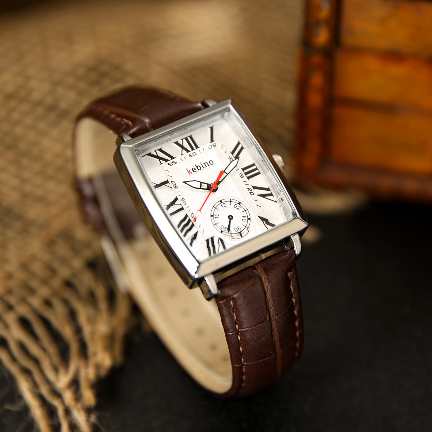 นาฬิกาข้อมือผู้ชาย สายหนัง หน้ - Smartwatch Square Watches For Men บทวิจารณ์และราคา