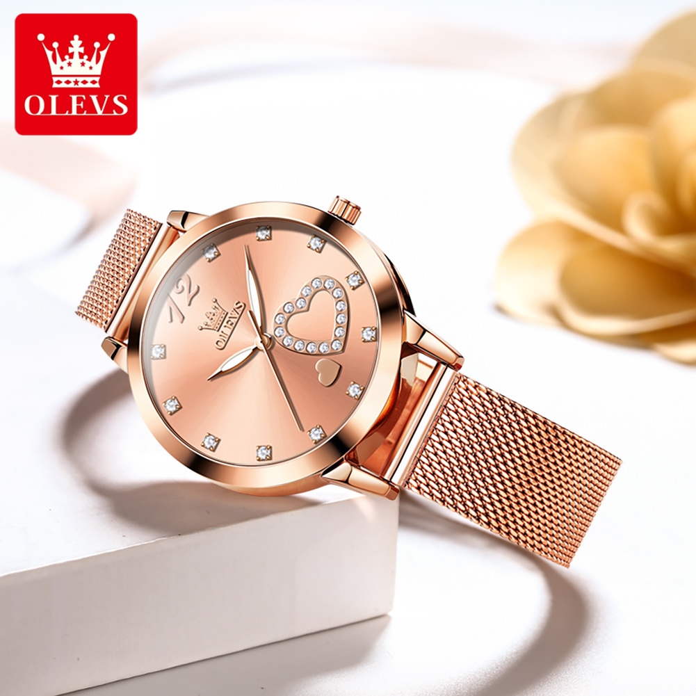 OLEVS 5189 นาฬิกาควอตซ์สำหรับผ - Mesh Stainless Strap บทวิจารณ์และราคา