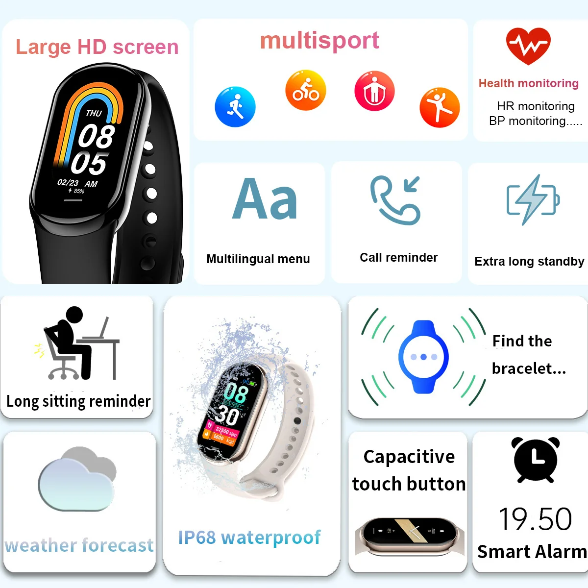 สมาร์ทวอทช์รุ่นใหม่ M8 ขนาดเล็ - Smartwatch Sports Watches For Women บทวิจารณ์และราคา