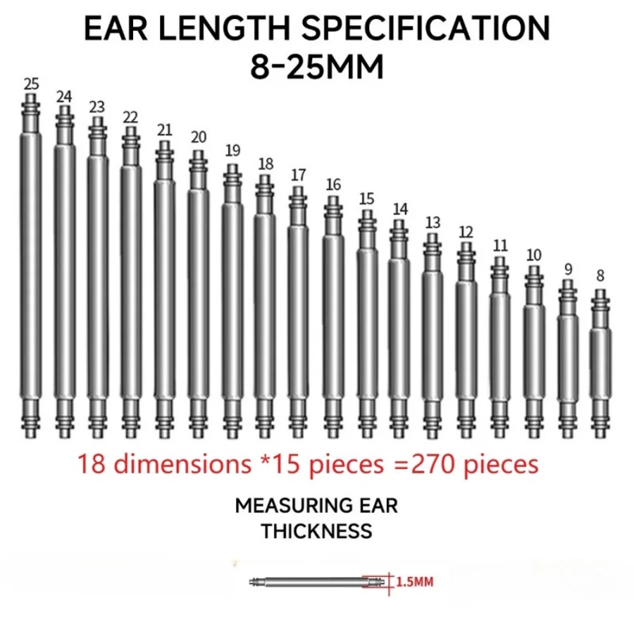 สปริงบาร์สแตนเลส 270 ชิ้น/กล่อ - Spring Bar Tool บทวิจารณ์และราคา