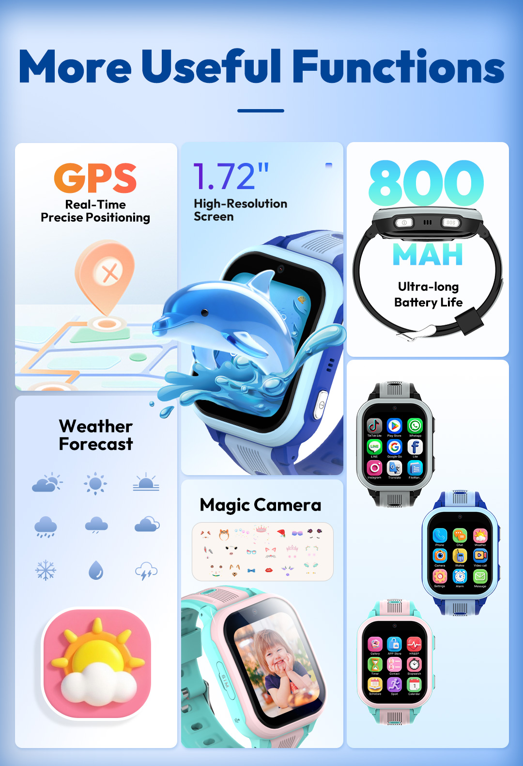 KT41 สมาร์ทวอทช์ - นาฬิกาโทรศั - Smartwatch Watches Gift For Boys With Gps บทวิจารณ์และราคา