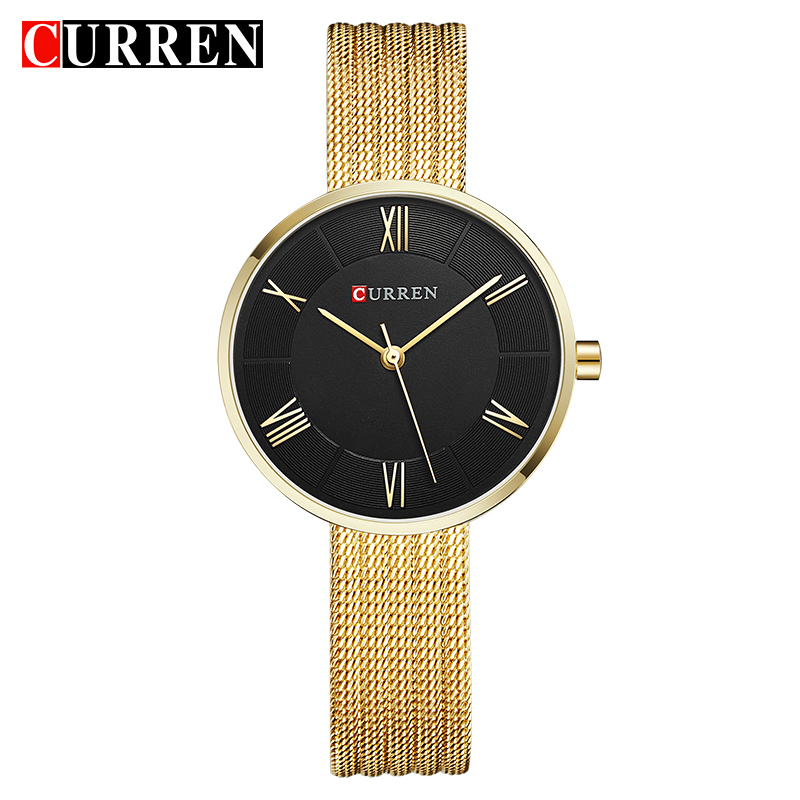 CURREN 9020 นาฬิกาควอทซ์หน้าปั - Mesh Stainless Strap บทวิจารณ์และราคา
