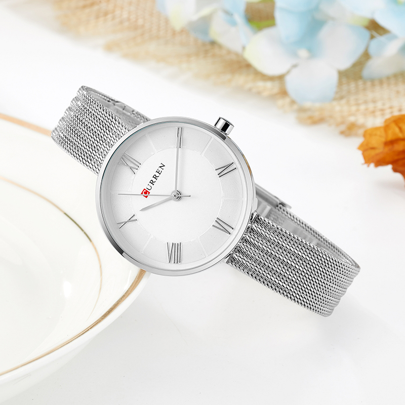 CURREN 9020 นาฬิกาควอทซ์หน้าปั - Mesh Stainless Strap บทวิจารณ์และราคา