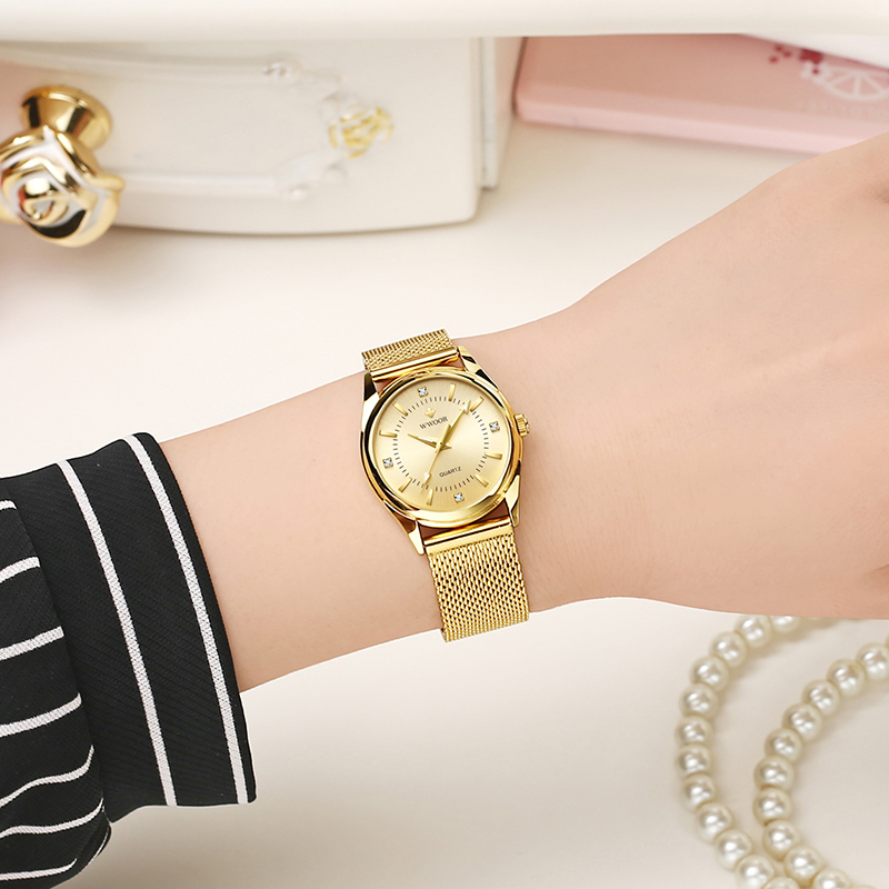 WWOOR แบรนด์หรูชุดทองนาฬิกาสุภ - Mesh Stainless Strap บทวิจารณ์และราคา
