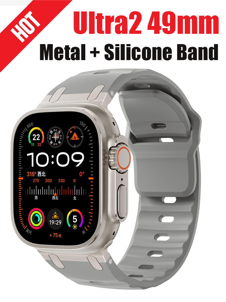 โลหะ + สายซิลิโคนสําหรับ Apple - Smartwatch Apple Watches For Men บทวิจารณ์และราคา