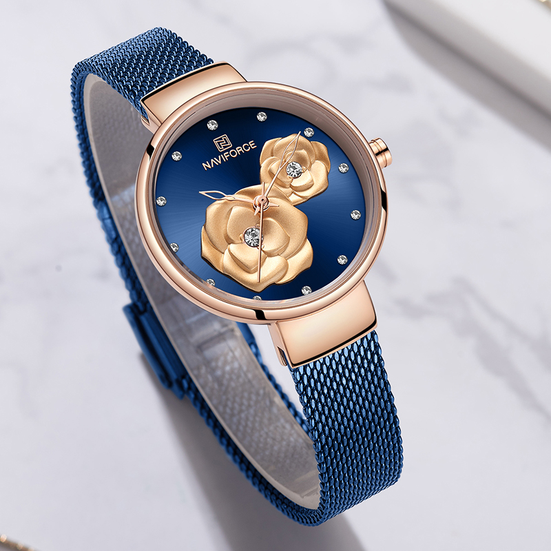นาฬิกาข้อมือผู้หญิง NAVIFORCE  - Mesh Stainless Strap บทวิจารณ์และราคา